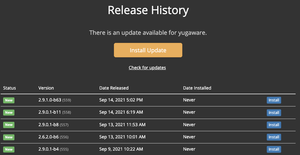 Release History Release History